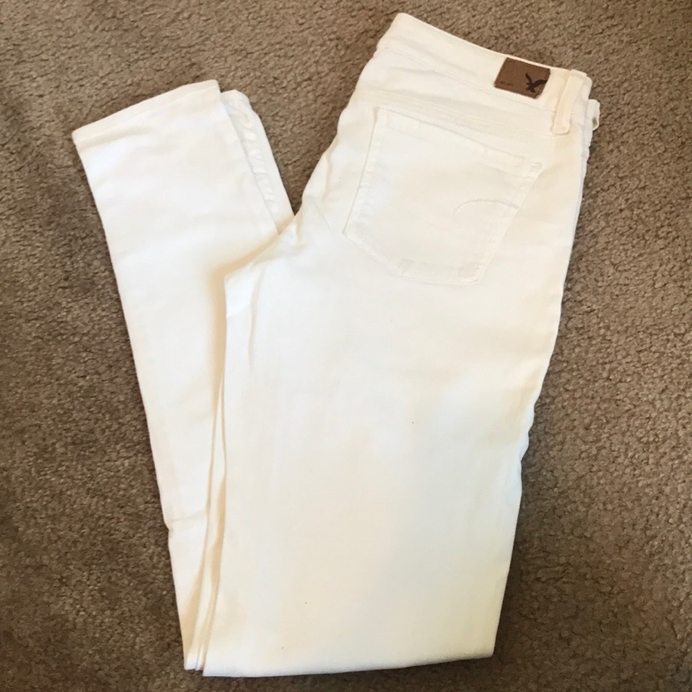 American Eagle White Super Stretch Jeggings 8L